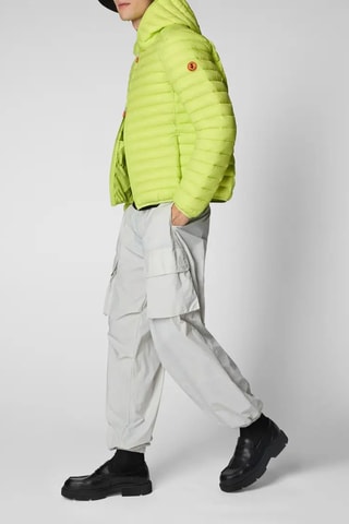 Gewatteerde jas met capuchon - Lichtgroen