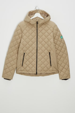 Gewatteerde jas met capuchon - Beige