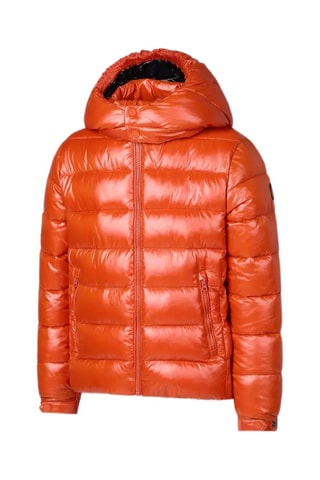 Gewatteerde jas met capuchon - Oranje