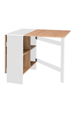 Table console pliable Edi - Imitation bois et blanc
