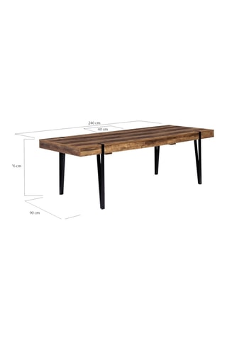 Table extensible Hudson - Imitation bois et noir