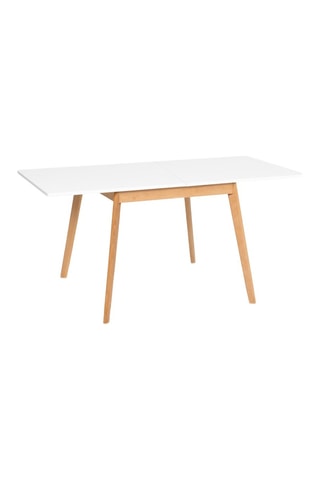 Table à manger extensible - Naturel et blanc
