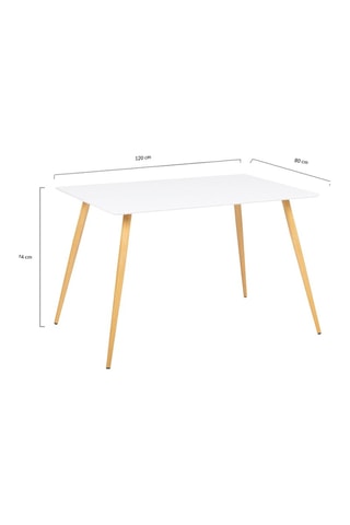 Table Sally - Imitation bois et blanc