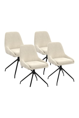 4 chaises Olivia - 47,5 x 79 x 54 cm - Revêtement en velours