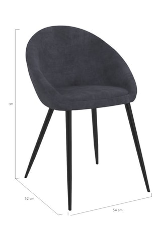 4 chaises Dory - 54 x 52 x 77 cm - Assise en velours