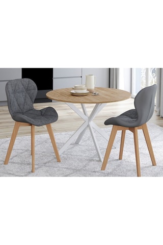 2 chaises Gladys - Structure en bois - Pieds en hévéa - 50 x 48 x 79 cm