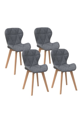 4 chaises en bois et hévéa Gladys - 50 x 48 x 79 cm