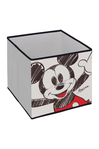 Cube de rangement Mickey Disney - 31 x 31 x 31 cm - Noir et gris
