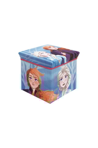 Pouf-coffre Elsa et Anna La Reine des Neiges 2 Disney - Bleu et rose