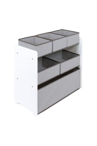 Meuble de rangement - Gris et blanc - 62 x 30 x 60 cm