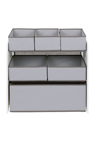 Meuble de rangement - Gris et blanc - 62 x 30 x 60 cm