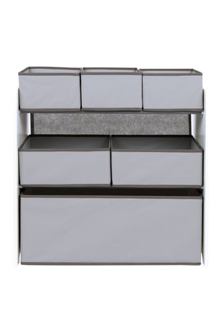 Meuble de rangement - Gris et blanc - 62 x 30 x 60 cm