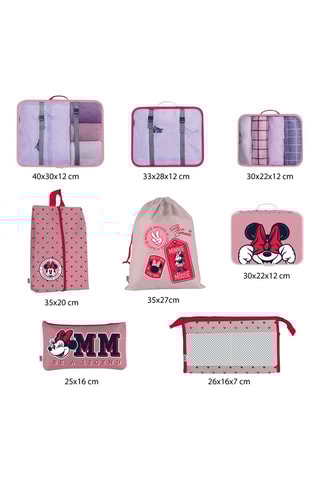 Kit de voyage Minnie Disney - 8 pièces - Rose et rouge