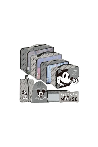 Kit de voyage Mickey Disney - 8 pièces - Gris et noir