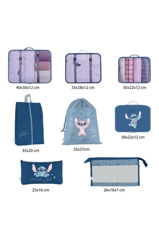 Kit de voyage Stitch et Angel Lilo et Stitch Disney - 8 pièces - Bleu