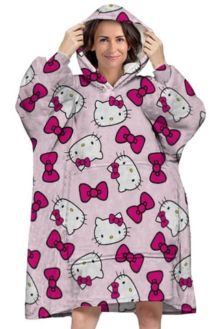 Sweat oversize à capuche Hello Kitty - Rose