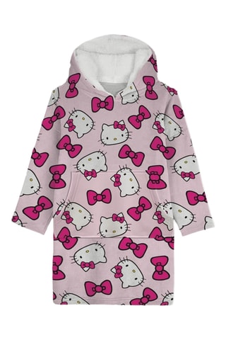Sweat oversize à capuche Hello Kitty - Rose