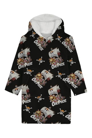 Sweat oversize à capuche One Piece - Noir