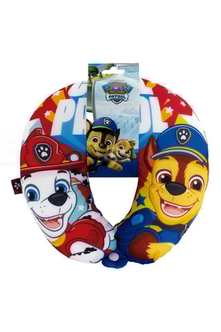 Oreiller de voyage réversible Pat' Patrouille - Rouge et bleu - 28 x 28 x 6 cm