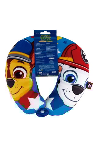 Oreiller de voyage réversible Pat' Patrouille - Rouge et bleu - 28 x 28 x 6 cm