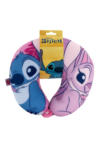Oreiller de voyage réversible Stitch et Angel Lilo et Stitch Disney - Rose - 28 x 28 x 6 cm