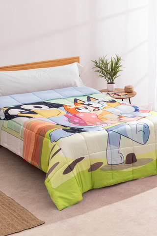 Couvre-lit Chilli Heeler et Bandit Heeler Bluey - Ecru