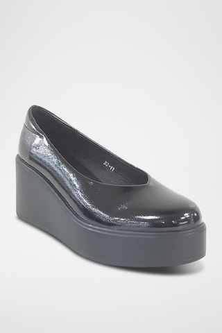 Ballerines compensées vernies - Noir