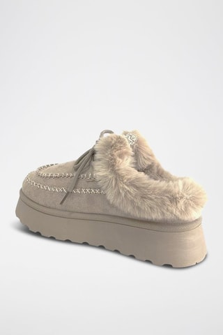 Mocassins fourrés plateformes - Kaki