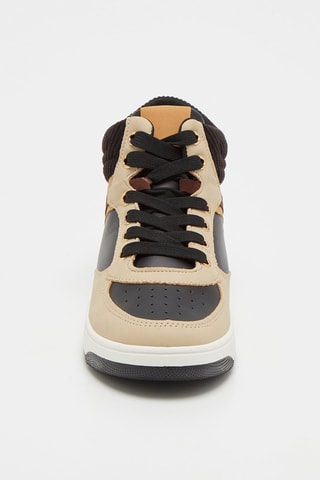 Baskets montantes - Noir et beige