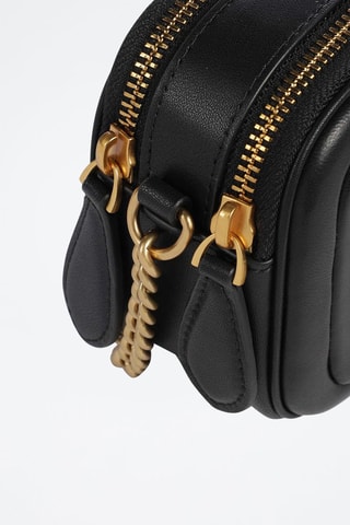 Sac bandoulière en cuir  - Noir