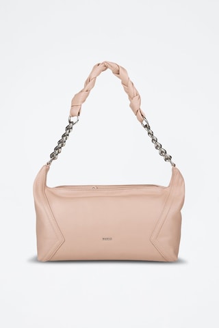 Sac porté épaule en cuir de mouton - Rose poudré