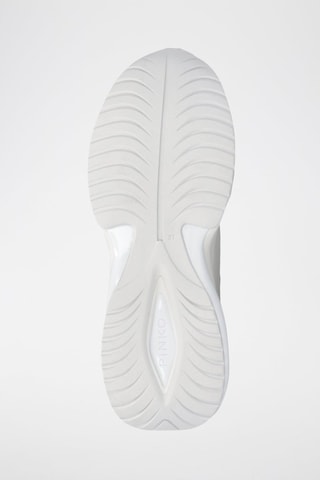 Baskets plateformes en cuir Ariel 07 - Blanc et argenté