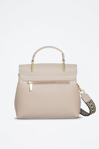Leren Handtas Jarly - Beige en grijs