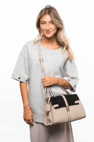 Leren Handtas Metropolis - Taupe