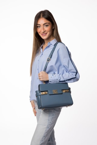 Schoudertas Lily - Blauw en goudkleurig