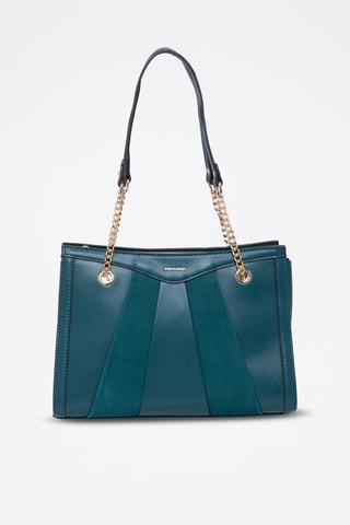 Leren Trendy Handtas Ornella C - Pauwblauw