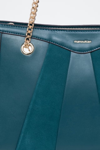 Leren Trendy Handtas Ornella C - Pauwblauw