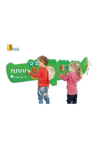 Jeu mural crocodile en bois - Dès 2 ans