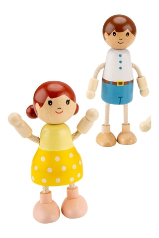 4 poupées Doll house puppets en bois - Dès 3 ans
