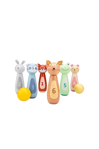 Ensemble bowling Animaux en bois - Dès 3 ans