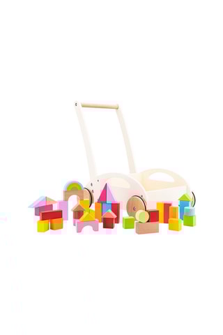 Chariot de marche avec blocs d'activité en bois - Dès 1 an