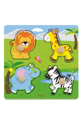Puzzle animaux en bois  -  4 pièces - Dès 1 an