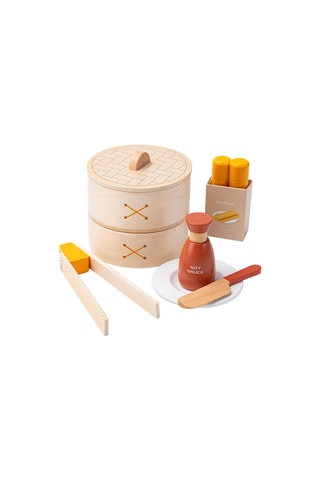 Ensemble de dim sum en bois