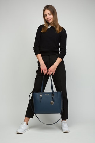 3-Delige Leren Set Marineblauw