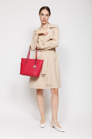 Leren Shopper - Donkerroze