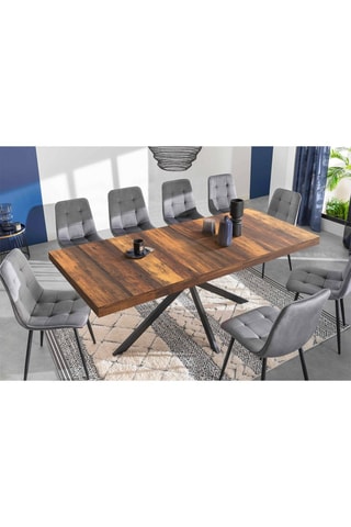 Table à manger extensible Eliza - Imitation bois et noir