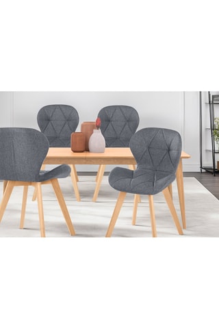 4 chaises Gatsby - 
Gris et naturel