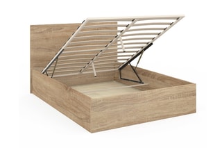 Lit-coffre avec sommier Sicilia - Imitation bois