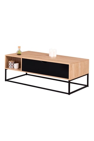 Table basse relevable Manufacture - Noir et imitation bois