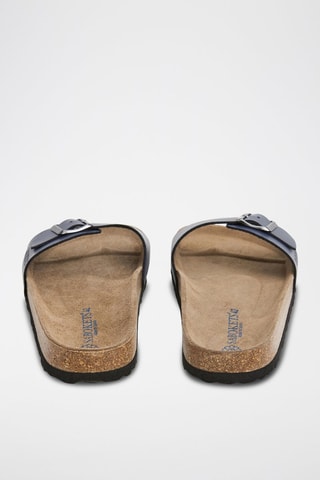 Mules en cuir - Bleu